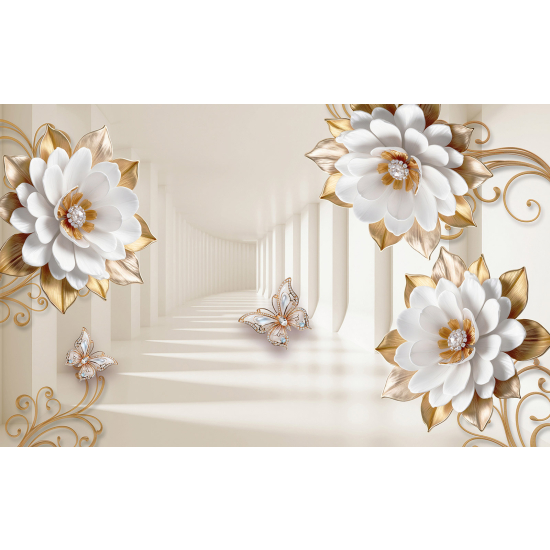 Carta da parati panoramica - Fiori 3D