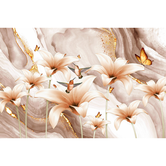 Carta da parati panoramica - Fiori 3D