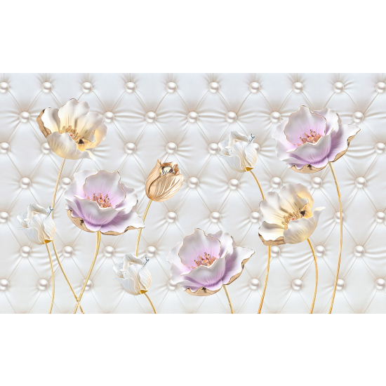 Carta da parati panoramica - Fiori Capitonné 3D