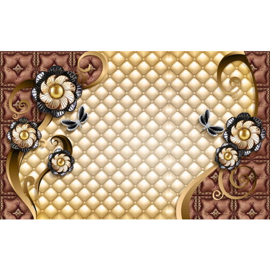 Carta da parati panoramica - Fiori Capitonné 3D