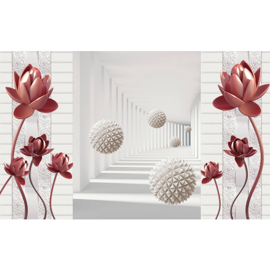 Carta da parati panoramica - Fiori Design 3D