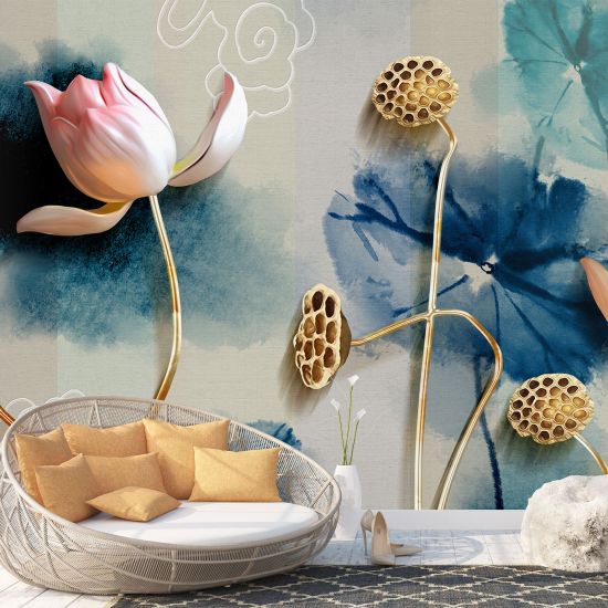 Carta da parati panoramica - Fiori Effetto 3D