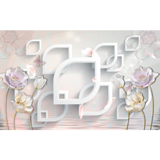 Carta da parati panoramica - Fiori Effetto 3D