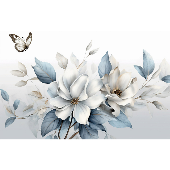 Carta da parati panoramica - Fiori Farfalla