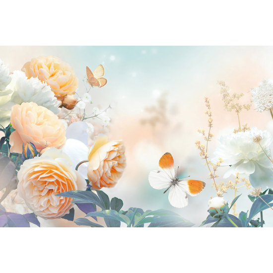 Carta da parati panoramica - Fiori Farfalla