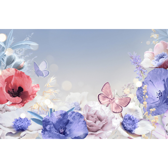 Carta da parati panoramica - Fiori Farfalla