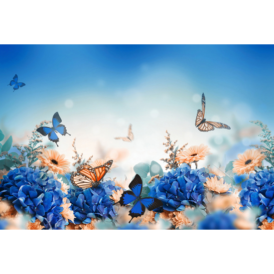 Carta da parati panoramica - Fiori Farfalle