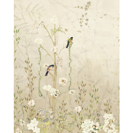 Carta da parati panoramica - Fiori Uccelli