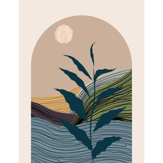 Carta da parati panoramica - Foglia Boho