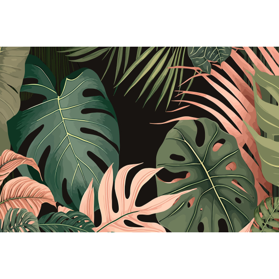Carta da parati panoramica - Foglie Tropicali