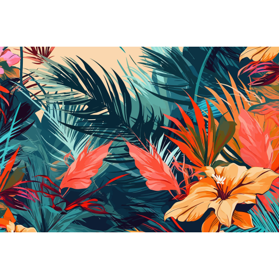 Carta da parati panoramica - Foglie Tropicali