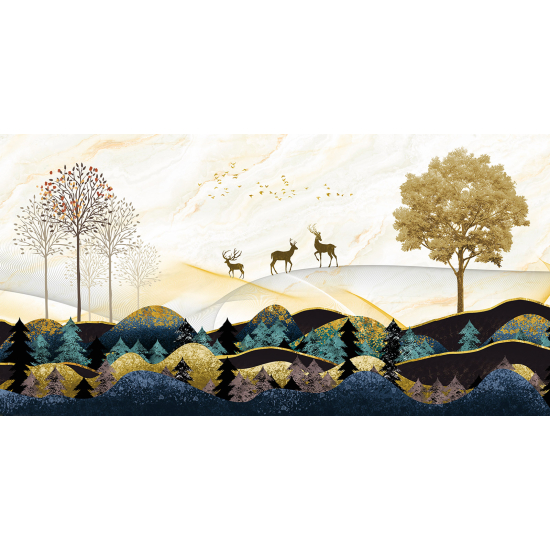 Carta da parati panoramica - Foresta Cervi