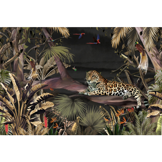 Carta da parati panoramica - Foresta Tropicale Leopardo