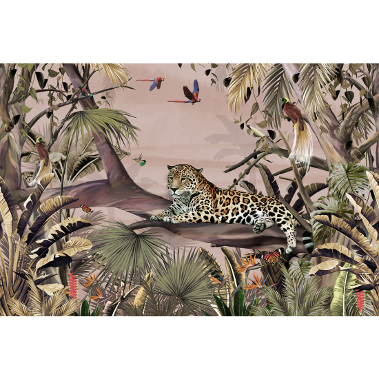 Carta da parati panoramica - Foresta Tropicale Leopardo