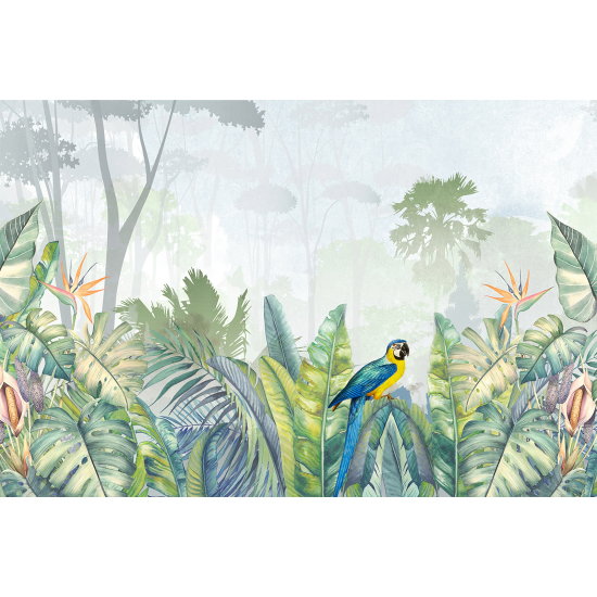 Carta da parati panoramica - Foresta Tropicale Pappagallo