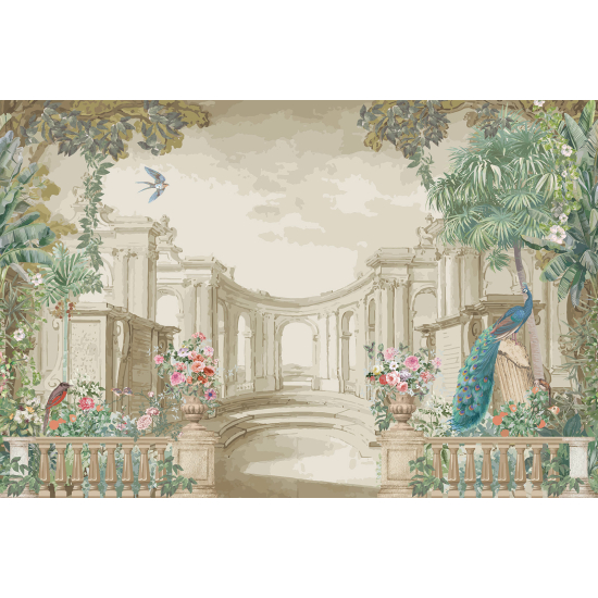 Carta da parati panoramica - Giardino Uccelli