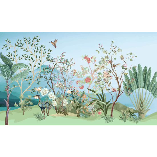 Carta da parati panoramica - Giardino Uccelli