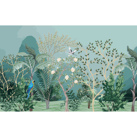 Carta da parati panoramica - Giardino Uccelli