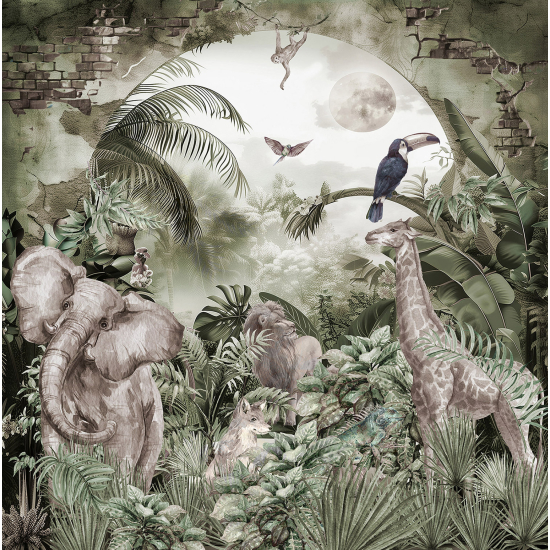 Carta da parati panoramica - Giungla Animali