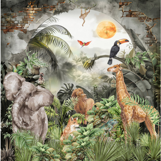 Carta da parati panoramica - Giungla Animali