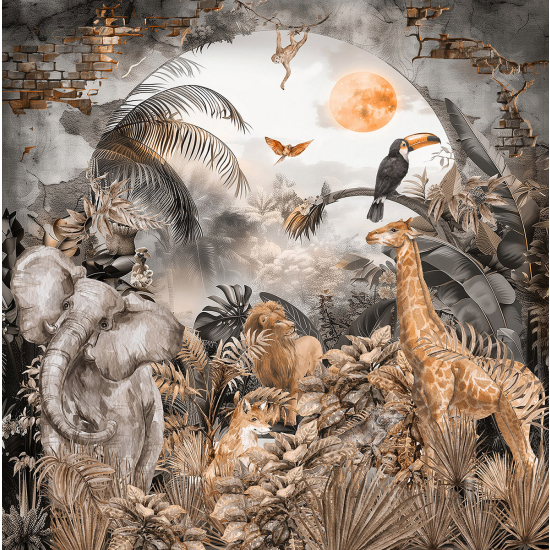 Carta da parati panoramica - Giungla Animali