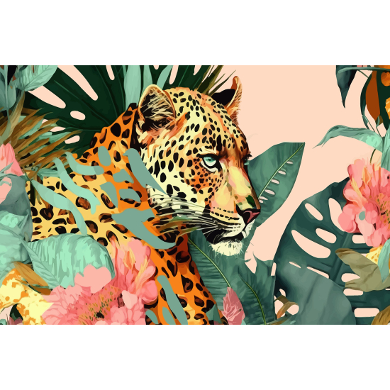 Carta da parati panoramica - Giungla Leopardo