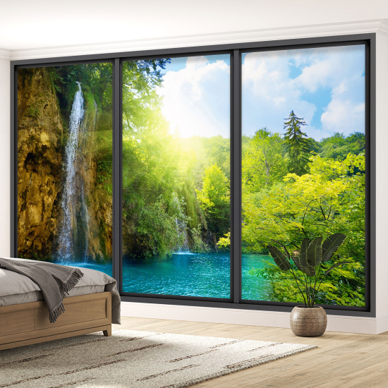 Carta da parati panoramica - Illusione ottica - Cascata