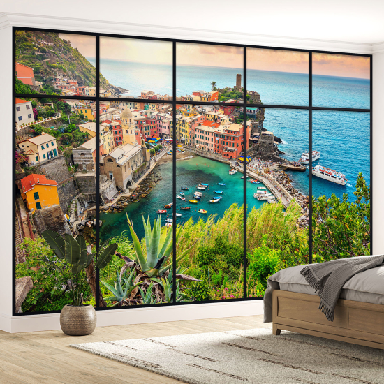 Carta da parati panoramica - Illusione ottica - Cinque Terre
