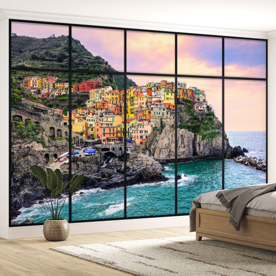 Carta da parati panoramica - Illusione ottica - Cinque Terre