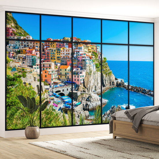 Carta da parati panoramica - Illusione ottica - Cinque Terre