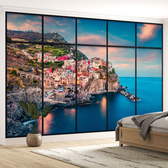 Carta da parati panoramica - Illusione ottica - Cinque Terre