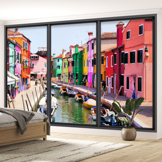 Carta da parati panoramica - Illusione ottica - Città di Burano