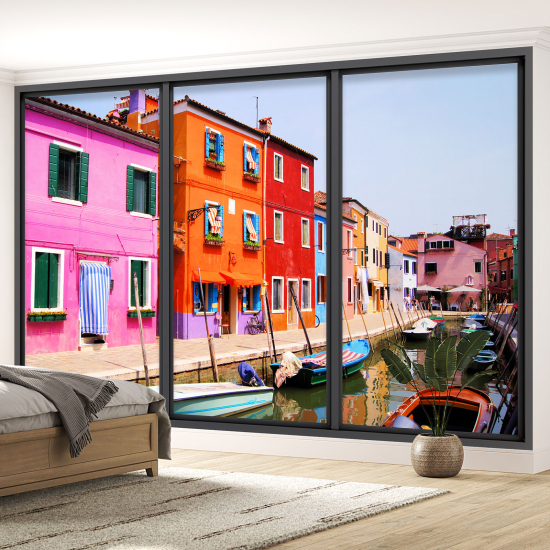 Carta da parati panoramica - Illusione ottica - Città di Burano