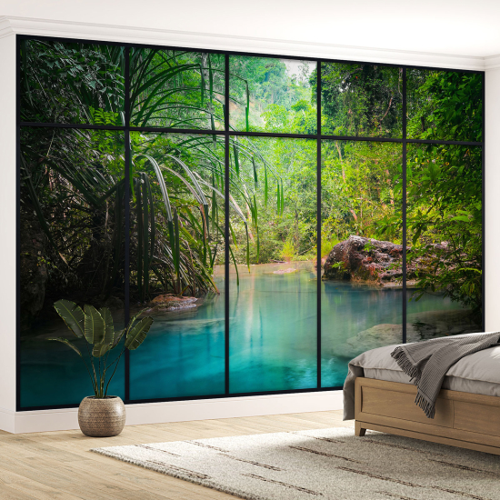Carta da parati panoramica - Illusione ottica - Fiume paradisiaco
