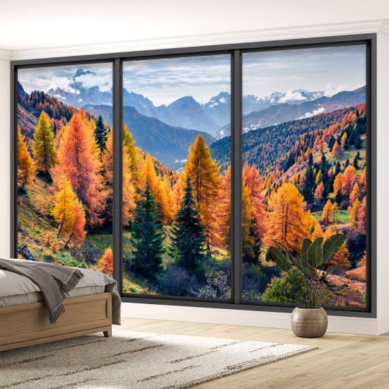 Carta da parati panoramica - Illusione ottica - Foresta