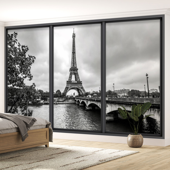 Carta da parati panoramica - Illusione ottica - Parigi Torre Eiffel