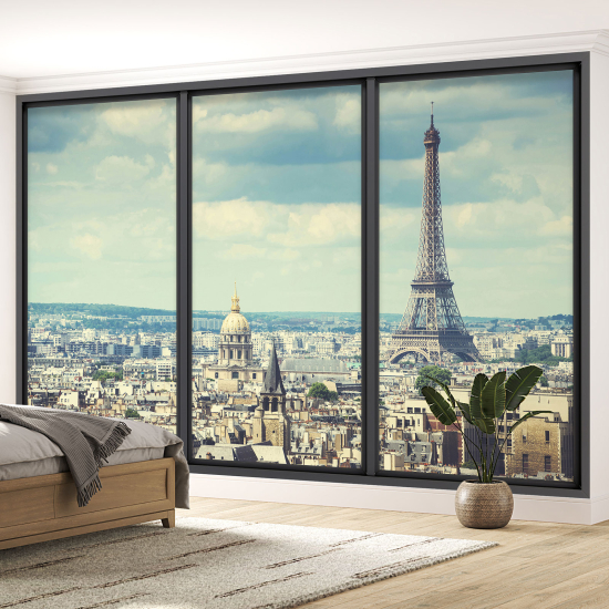 Carta da parati panoramica - Illusione ottica - Parigi Torre Eiffel