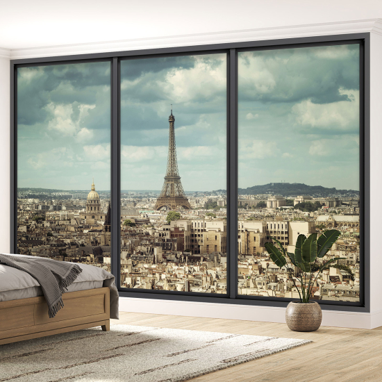 Carta da parati panoramica - Illusione ottica - Parigi Torre Eiffel