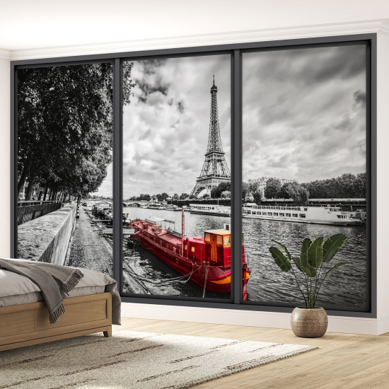 Carta da parati panoramica - Illusione ottica - Parigi Torre Eiffel
