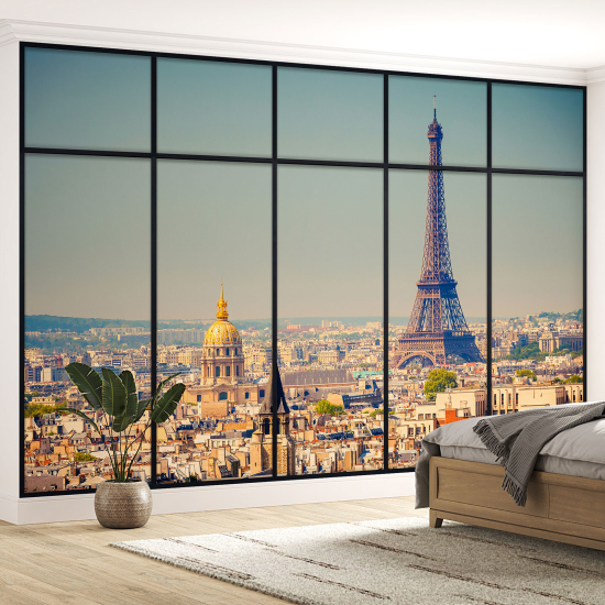 Carta da parati panoramica - Illusione ottica - Parigi torre Eiffel
