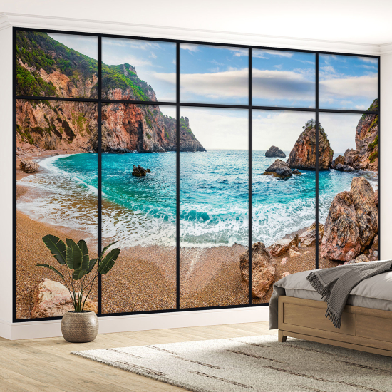 Carta da parati panoramica - Illusione ottica - Spiaggia