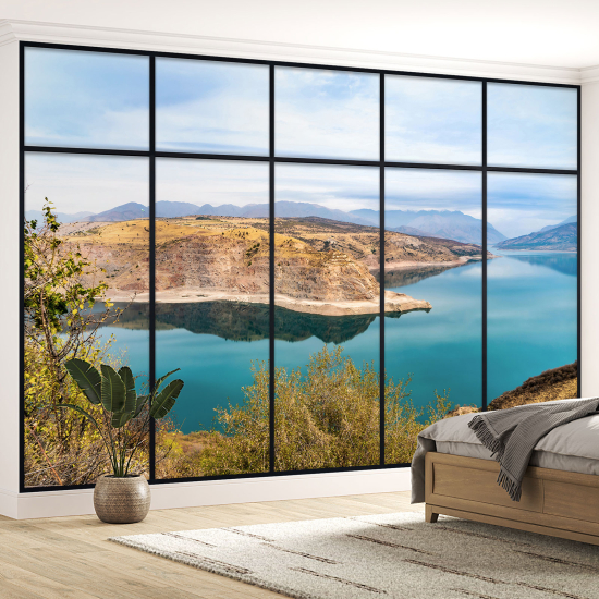 Carta da parati panoramica - Illusione ottica - Vista lago