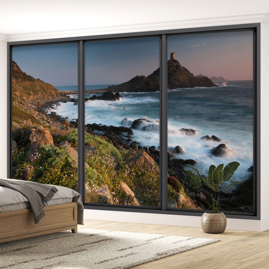 Carta da parati panoramica - Illusione ottica - Vista mare