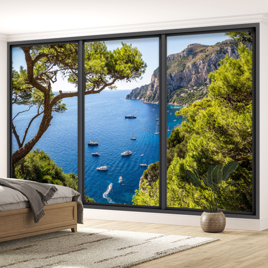 Carta da parati panoramica - Illusione ottica - Vista mare