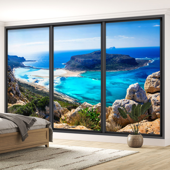 Carta da parati panoramica - Illusione ottica - Vista mare