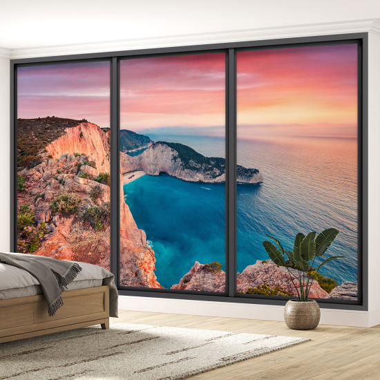 Carta da parati panoramica - Illusione ottica - Vista mare