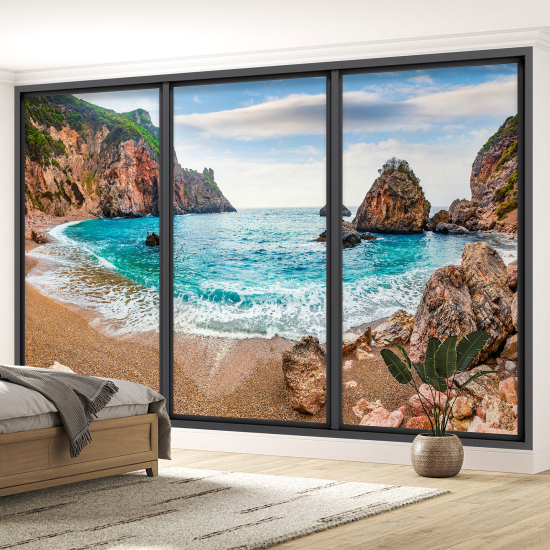 Carta da parati panoramica - Illusione ottica - vista mare