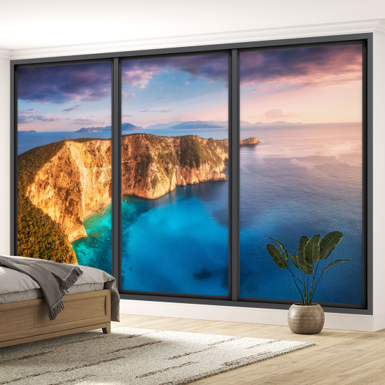 Carta da parati panoramica - Illusione ottica - Vista mare