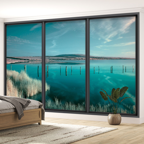 Carta da parati panoramica - Illusione ottica - Vista mare