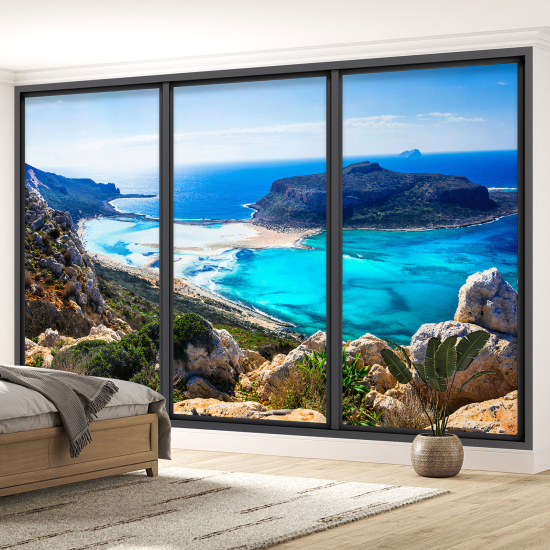 Carta da parati panoramica - Illusione ottica - Vista mare